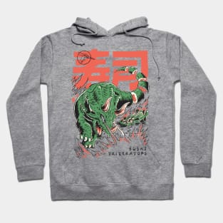 Vintage Japanese Sushi Triceratops // Retro Dinosaur Manga Hoodie